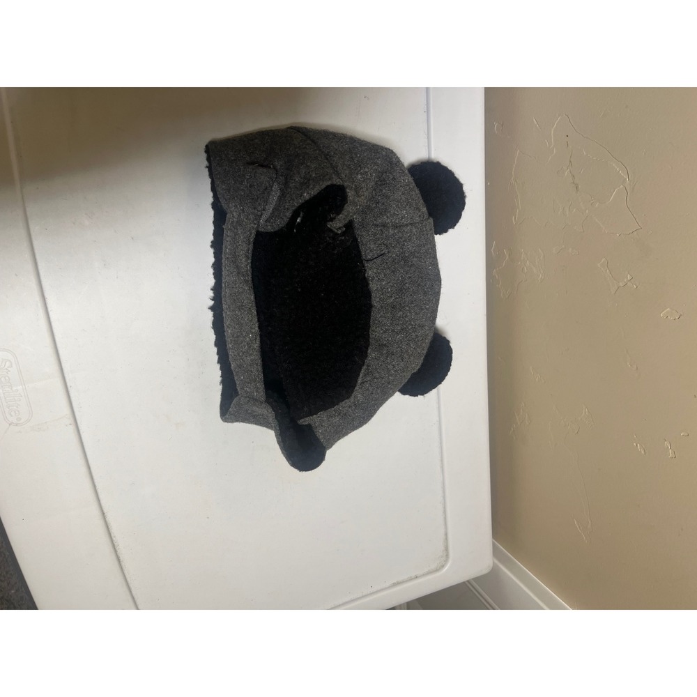 First Steps Baby‎ Toddler Winter Hat Ears Sherpa Lined Gray Black 12 24 Months